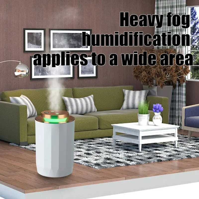 Colorful Light Double Spray Mist Humidifier 2.2L Essential Oil Humidifier Diffuser Portable Desktop Home Air Humidifier