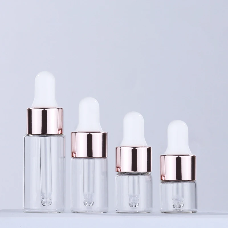 10Pcs 1ml2ml 3ml5ml Transparent Dropper Bottles with Pipette for Essential Oil Vial Empty Mini Glass Sample Bottles Jars Vials