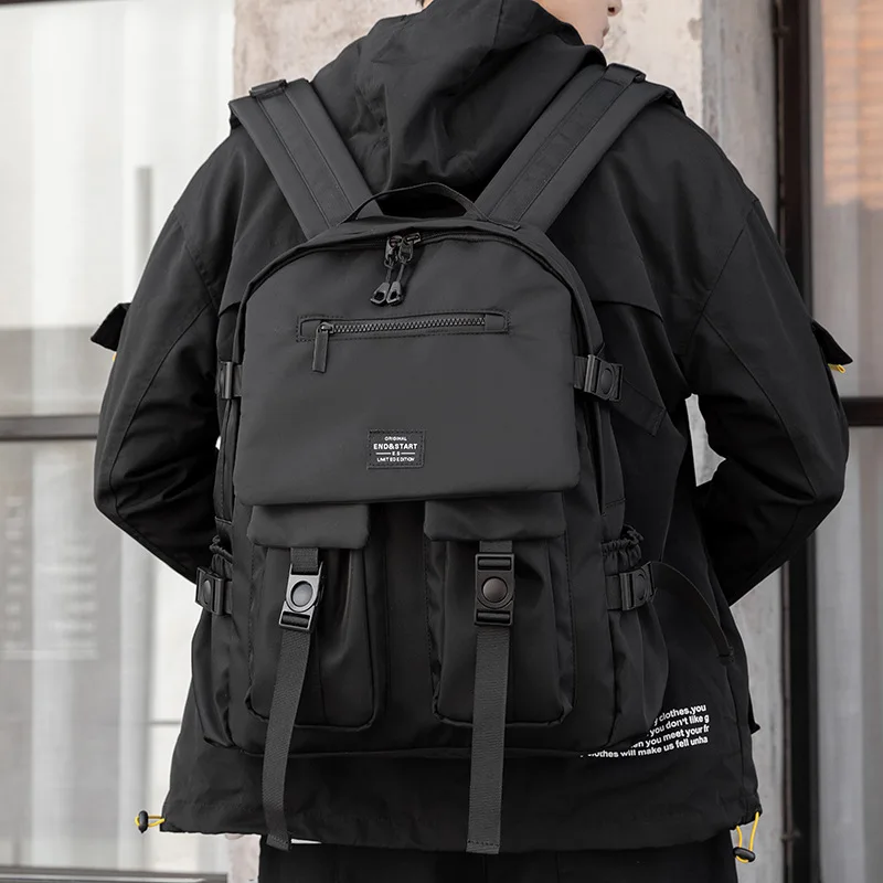 

Campus Computer Backpack for Men Travel Bag Black Large Capacity Soft Shoulder Strap Zipper Multi Functional Women Backpack 2023