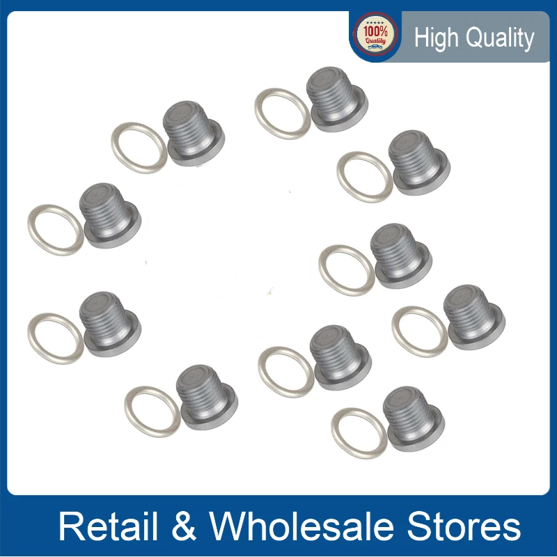 10pcs N0138157 N91167901 Engine Oil Pan Drain Plug Kit For Vw Jetta