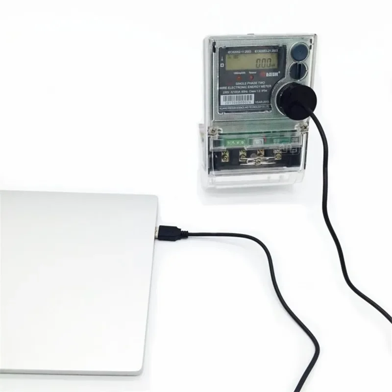 Black Cable USB 2.0 For IEC Smart Meter Data Reading And Analyze Infrared Optical Probe