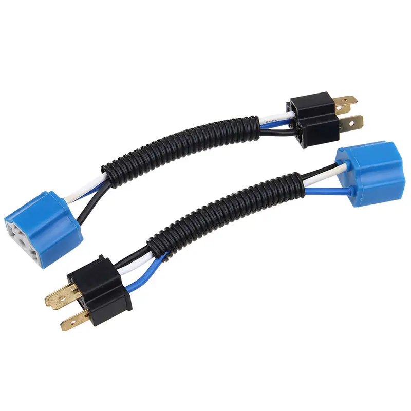 Wow Pair Harness 9003 Hb2 H4 Wire Socket Faro Fendinebbia Drl Connettore Lampadina Maschio Femmina
