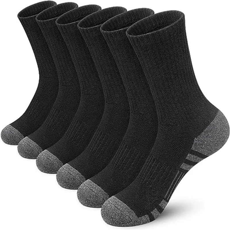 6 Pairs of New Style High-Quality Comfortable Soft Men's Outdoor Gym Socks Large Size Ground-Gripping Football Socks