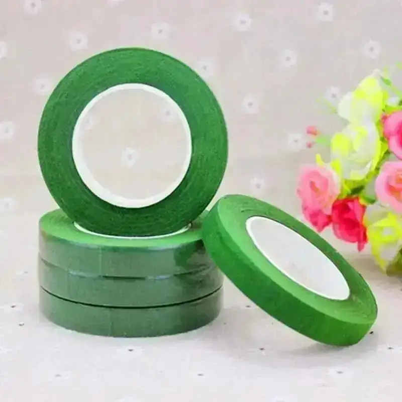 2/4Rolls 30M Self-adhesive Green Paper Tape Grafting Film Floral Stem For Garland Wreaths DIY Craft Artificial Silk Flower Tape
