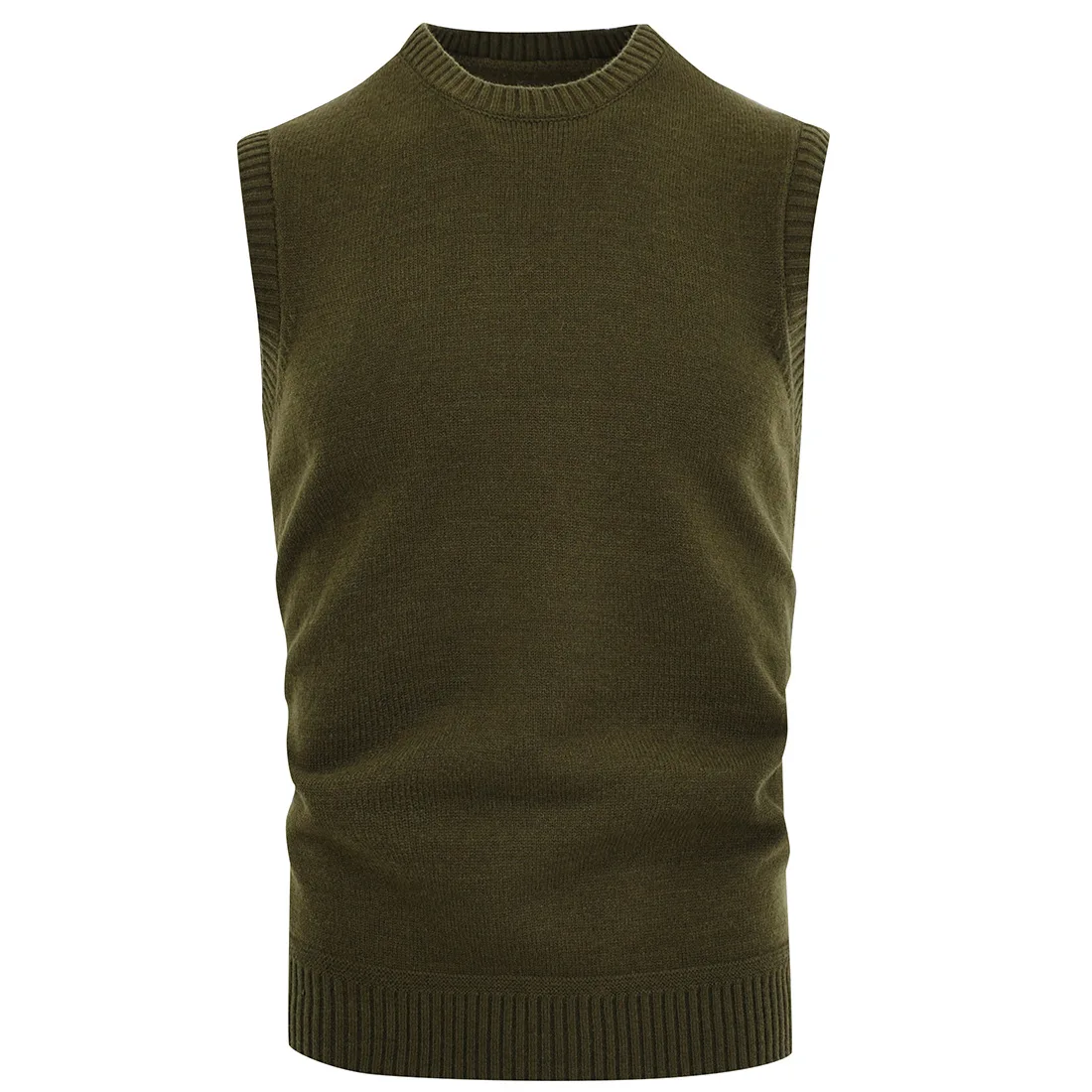 

High quality Mens Thick Sleeveless Sweater without sleeve Men Vest Man O-neck Knitwear Male Warm clothing 2023 Autumn Winter New