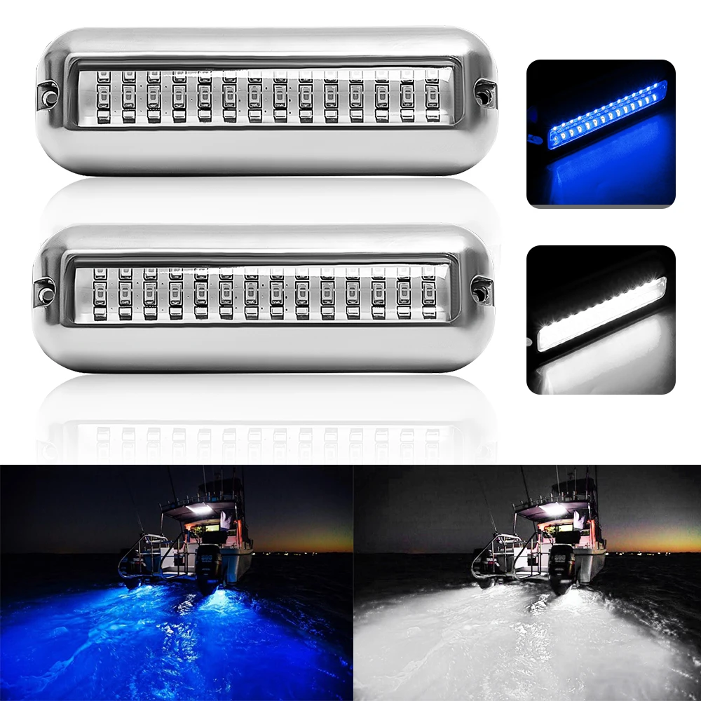 Marine Boat Lights 2Pcs 5 Inch Yacht Underwater Light 42 LED Navigation Light for Truck Boat Stern Anchor Lamp