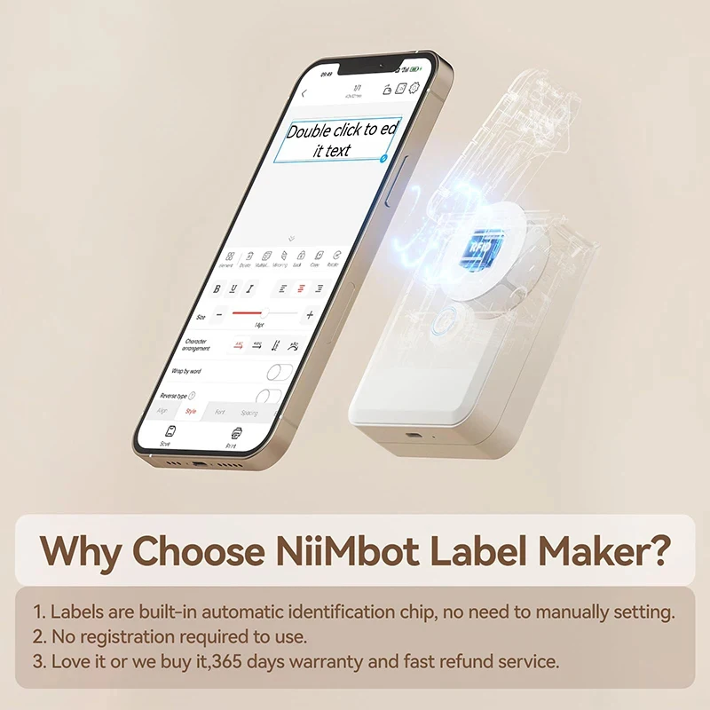 NIIMBOT D110 미니 휴대용 열전사 프린터, 무선 블루투스 프린터, 모바일 가격, 자체 접착 UV 백지 라벨 메이커
