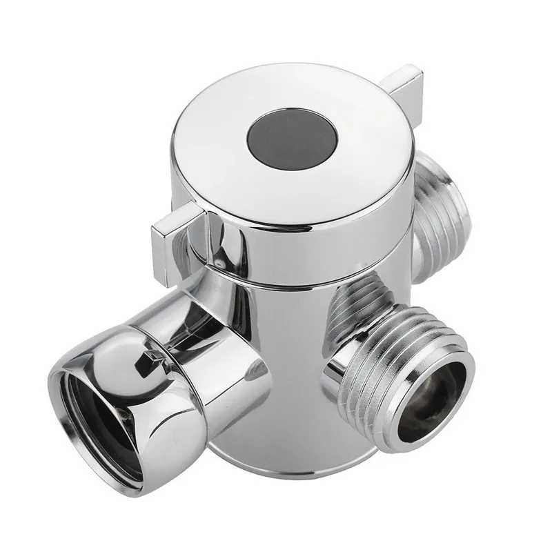 3 Way T-adapter Valve Bathroom Shower Faucet Water Splitter Shower Valve Diverter Spray Nozzle Converter