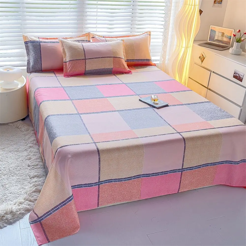 3pcs/Set Home Textile Bed Sheet Set with Pillowcases Cotton Material Lovers Home Room Bedding Flat Sheet Bed Sheet Set - 4