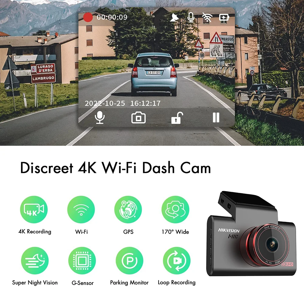 C6S 4K Dash Cam with WiFi，GPS and Speed ,ADAS,with Super Night Vision,Car DVR 135° 24H Parking Monitor ,Support APP _ - AliExpress Mobile