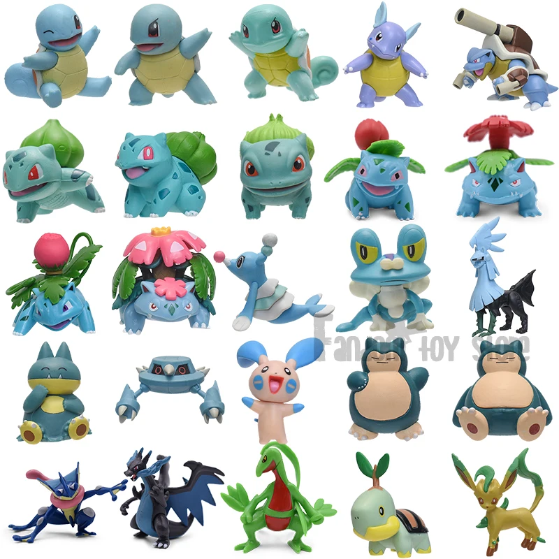 

Pokemon Figure Small Size PVC Toy Squirtle Bulbasaur Greninja Mega Charizard X Snorlax Leafeon Blastoise Froakie