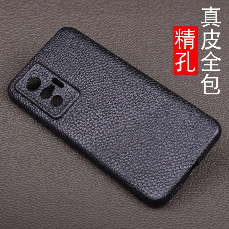 Hot Sales New Wholesale Retail Full Grain Cow Skin Leather Cover Cases For Vivo X70 Pro Plus Genuine Cowhide Case