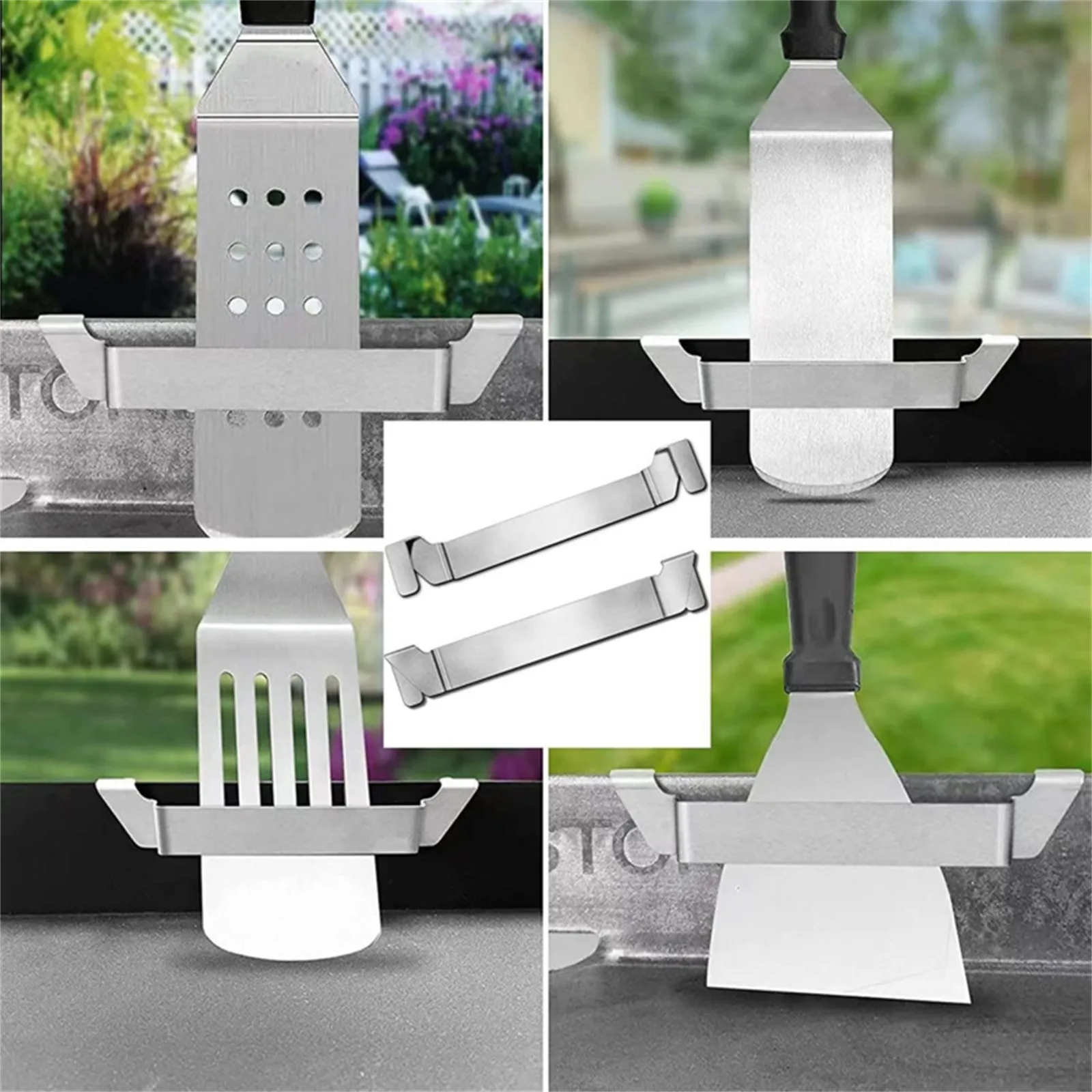 BBQ Griddle Spatula Holder Steel Barbecue Tool Hold Rack Griddle Accessories for Blackstone Camp Chef Flat Top ﻿