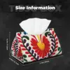 Custom Mexican Flowers Art Tissue Box Cover for Bathroom Car Textile Embroidery Rectangular PU Leather Facial Tissue Box Holder 5