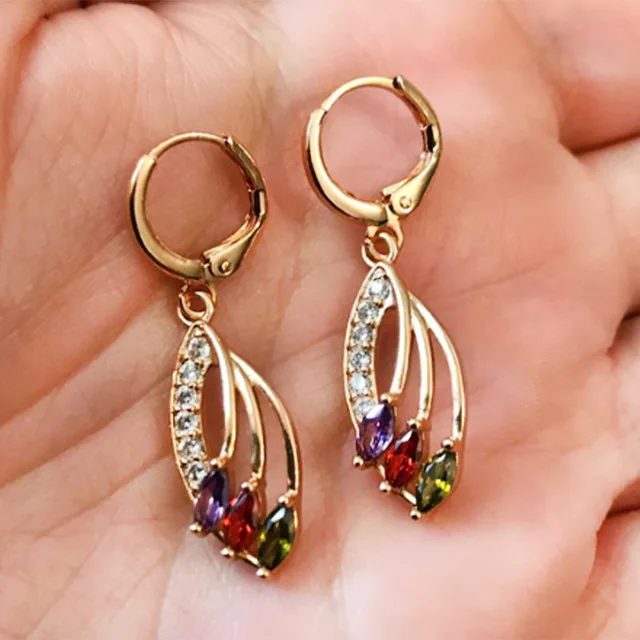 Gold Peridot Dangle Earrings 2