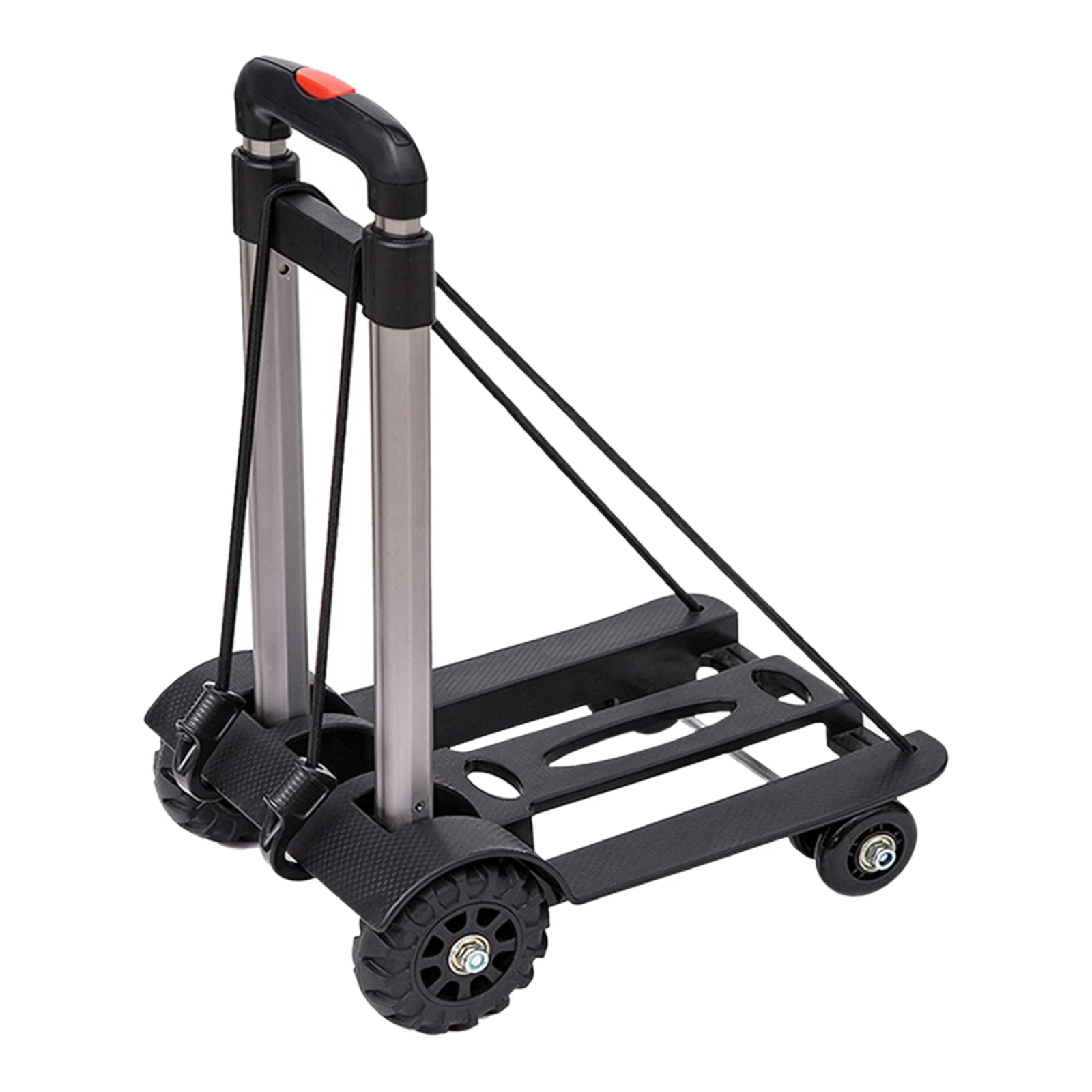Folding Hand Truck Aluminum Alloy Foldable Hand Cart Portable Moving Luggage 4 Wheel Folding Trolley Pull Truck Luggage Cart