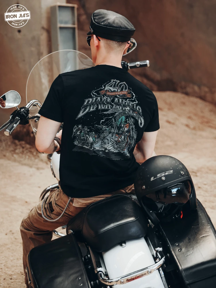 

IRON JIA'S Summer Motorcycle Shirts Crew Neck Breayjable Motorbike Short Sleeve Funny Cycling Moto Riding Clothing Shirts & Tops