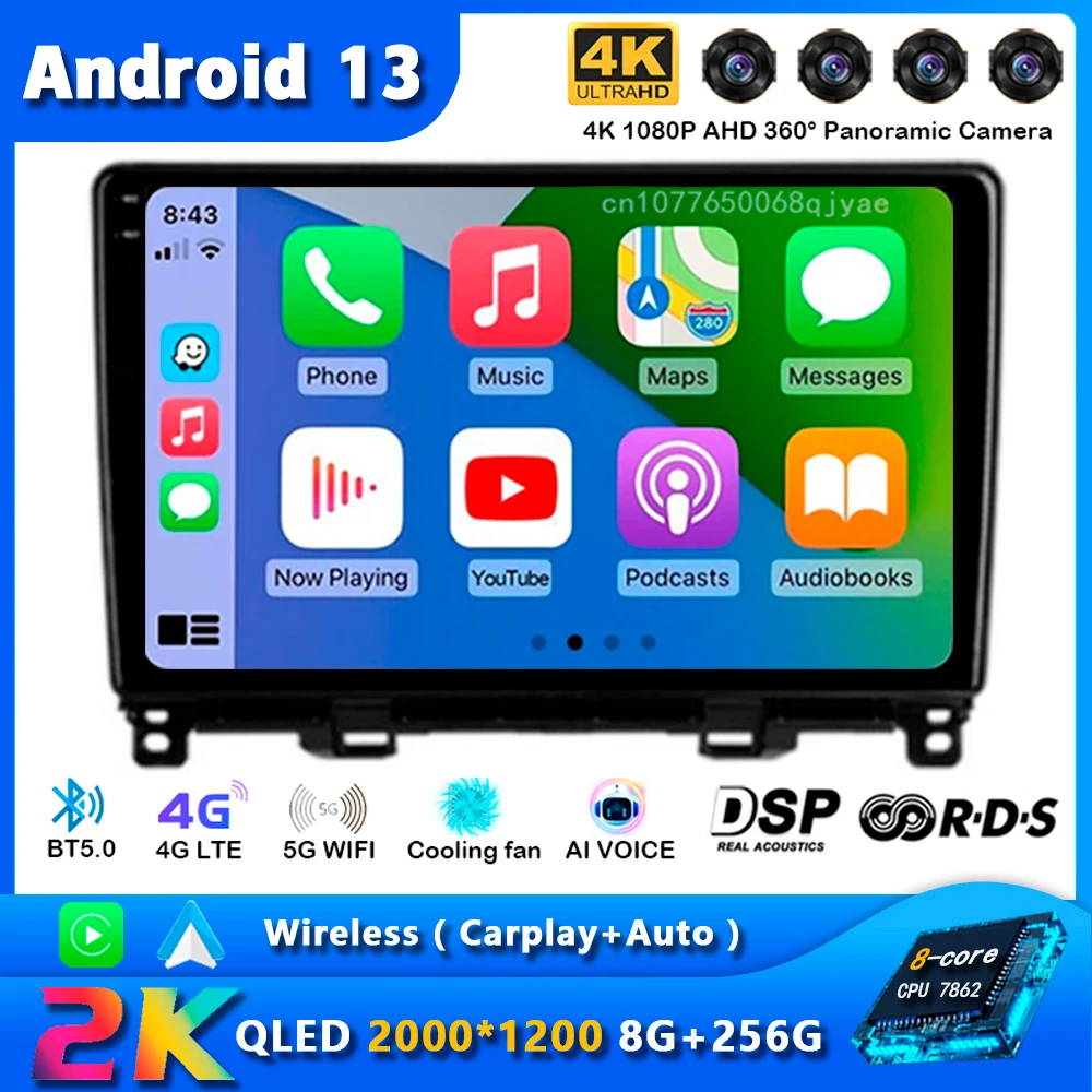 

Android13 Car Radio For Honda Jazz 4 Fit 4 2020 2021 Multimedia Player Stereo GPS WIFI+4G wireless Carplay Auto video Head Unit