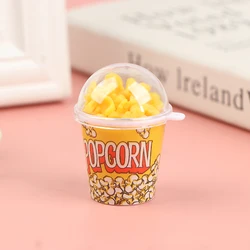 Miniature Popcorn Bucket - Dollhouse Pretend Snack Prop & Decoration (Yellow)