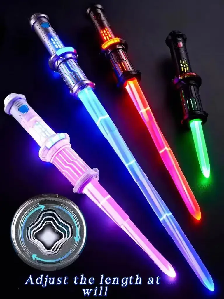 New machete cool telescopic laser sword children&lsquo;s toy knife transformer toy birthday gift parent-child interactio