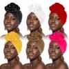 Ethnic Women's Hijabs Big Flower Turban Wrap Head Popular African Ladies Church Wedding Beanie Hat Multifunction Cap Accessories 6