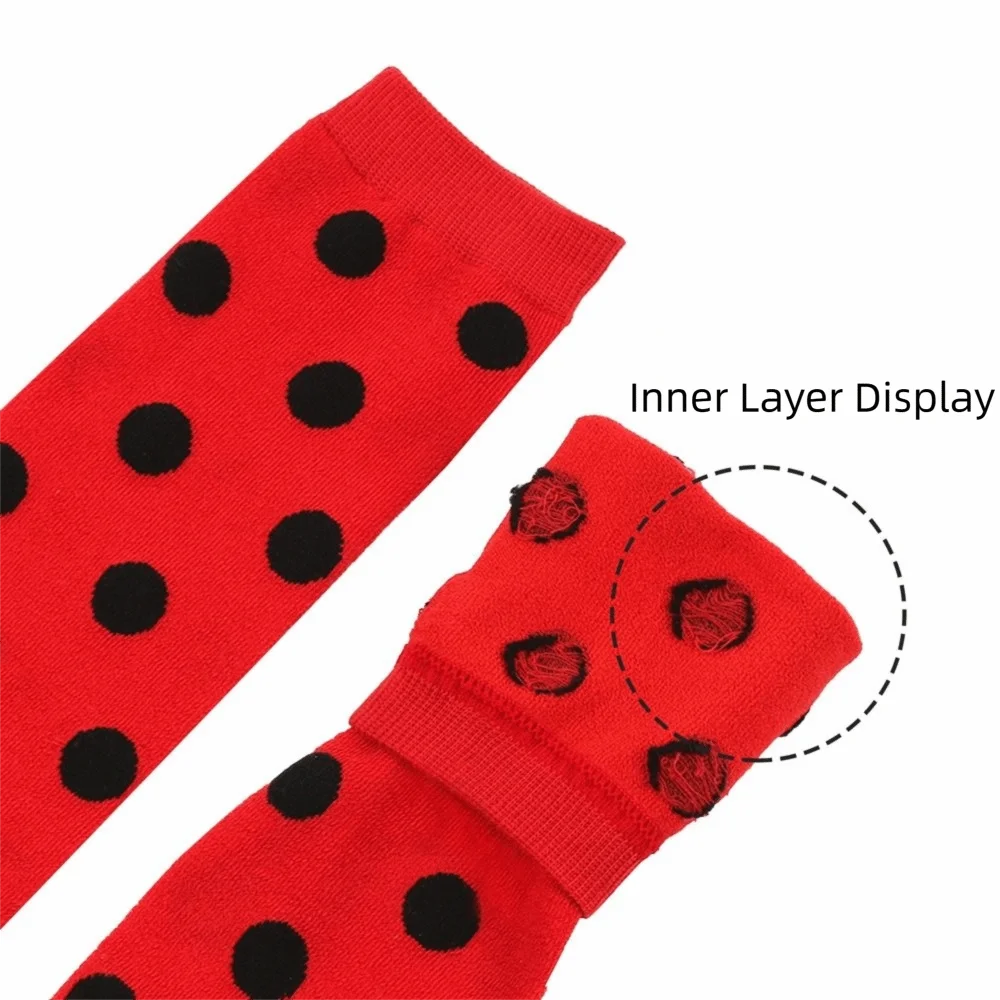 Polyester Polka Dot Thigh High Socks for Women and Kids