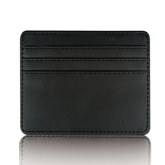 Customized Leather Slim Wallet with Initials - Personalized Cardholder Gift