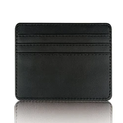 Customized Leather Slim Wallet with Initials - Personalized Cardholder Gift (Black)