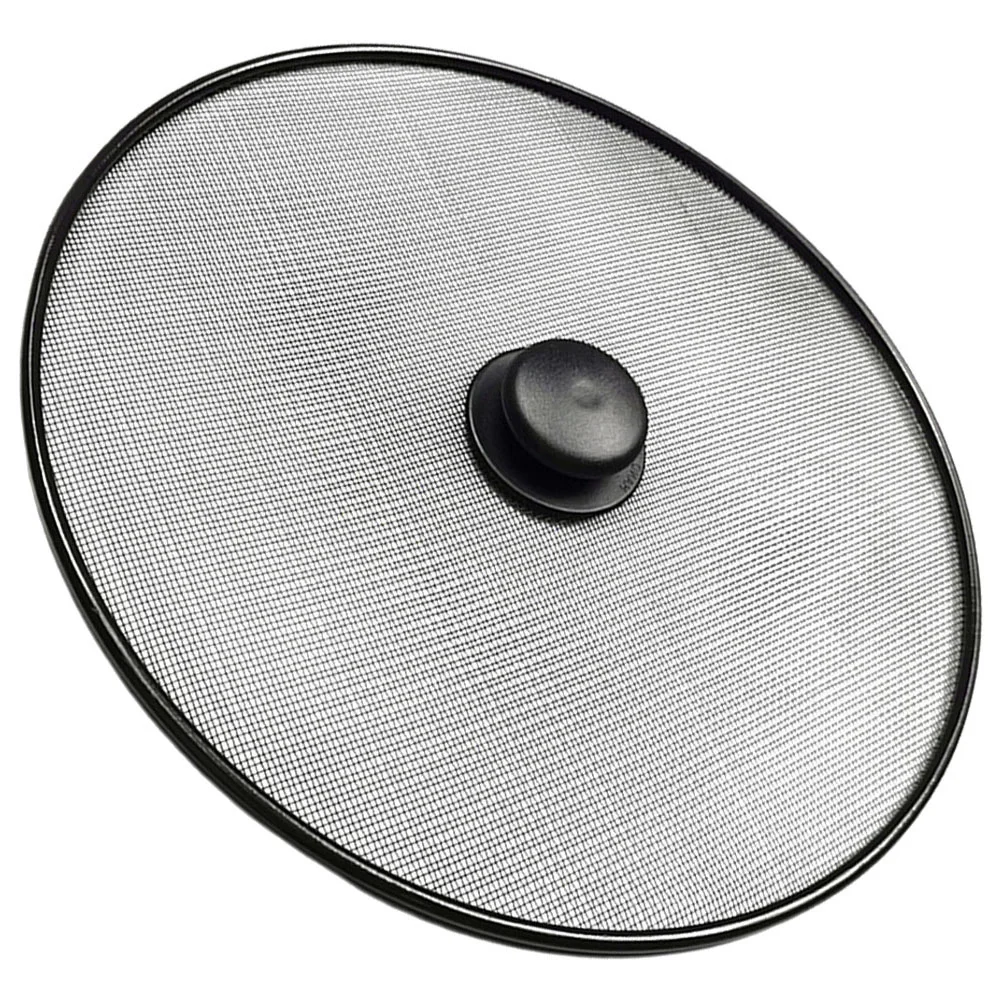 Grease Splatter Screen Frying Pan 29Cm Stainless Steel Oil Splash Guard Skillet Lid Pan Lid Fine Mesh Splash Guard Knob