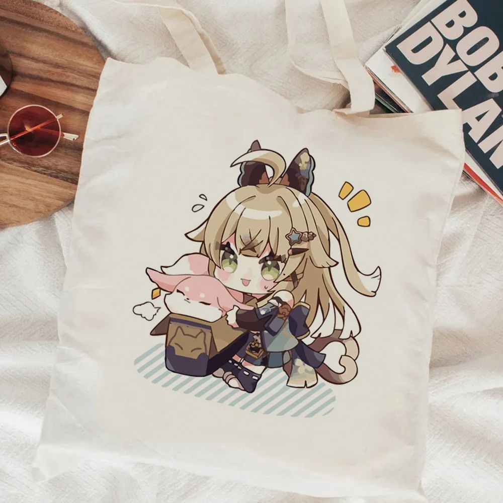 

Ударная сумка для покупок Genshin, Экологичная сумка, тканевая сумка-тоут, Складная Ткань на заказ