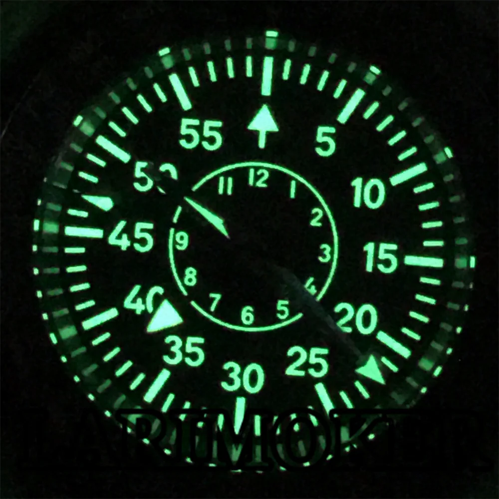 LARIMOKER 40.5mm Men&lsquo;s fashion watch NH34(GMT) Movement with ceramic bezel sapphire C3 Green luminous Black Dial watch