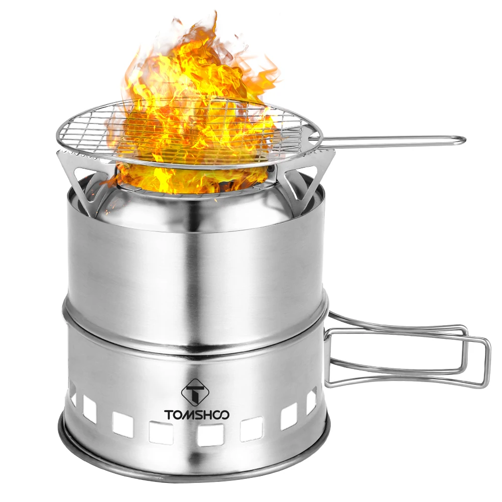 Portable Folding Windproof Wood Burning Stove Compact Stainless Steel  Alcohol Stove For Outdoor Camping Hiking Picnic BBQ | AliExpress