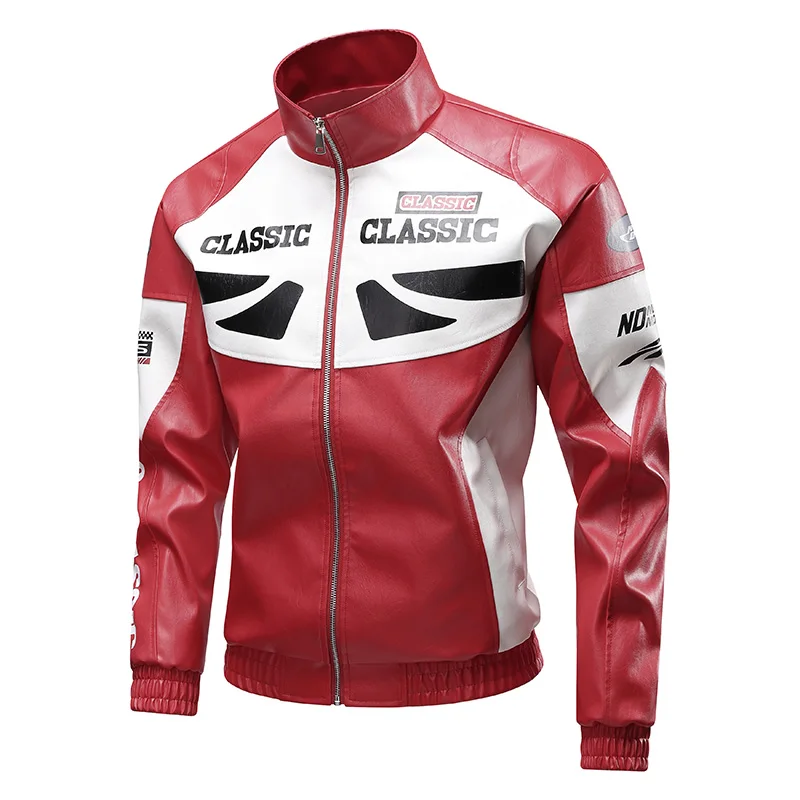 미국 streetwear 모토 guzzi 오토바이 자켓 남자 하이 스트리트 오토바이 pu 가죽 자켓 가을 겨울 하이 엔드 남성 자켓