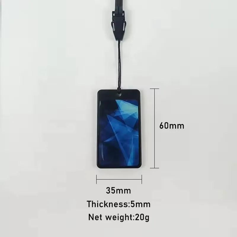 Terahertz Energy Card, Black Heart Shape Pendant with Silicone Ion Chain