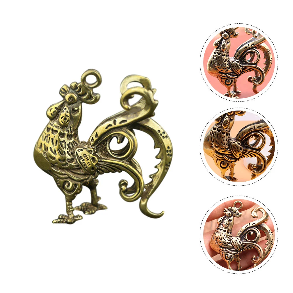 

Chinese Brass Charms Rooster Statue Brass Ornament Wealth Prosperity Statue Chinese