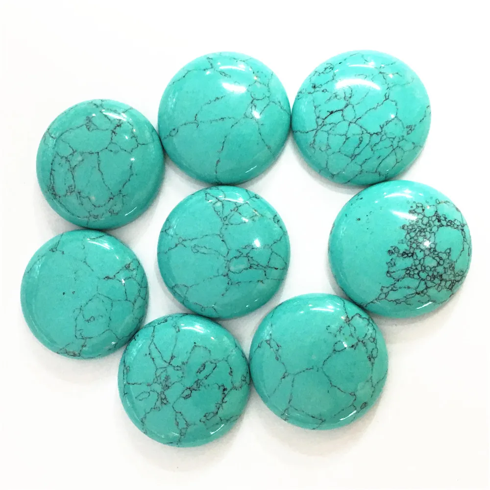 Gazelle 12PC Natural Stone Cabochons Round Bead 25mm Tiger Eye Malachite Agates Opal Fashion For Jewelry Making Wholesale