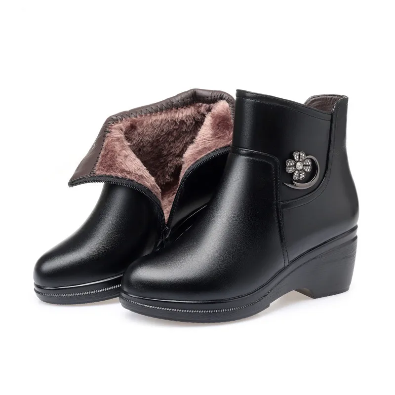 Leather Shoes Winter Shoes Womens 2018 Genuine Leather Boots Women