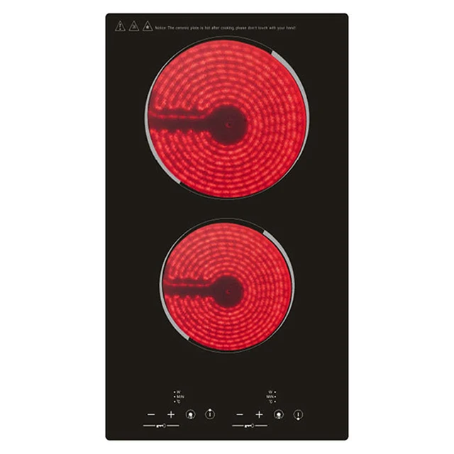 Kitchen 2 Rings Ceramic Cooker Induction Cooktop Double Electric Cooker Hob Heating Cooker Electric Stove Vertical Cooking Plate 2