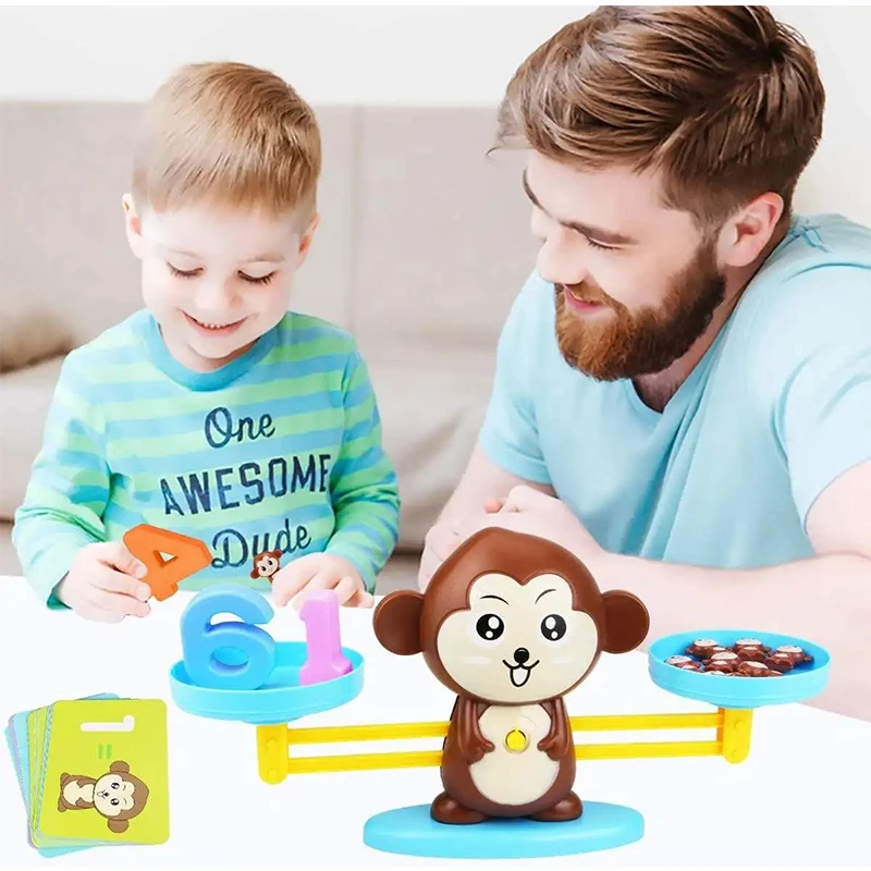 Montessori Math Toy Monkey Balance Baby Montessori Educational Games Number Toy Educational Learning Toys Teaching Material images - 6