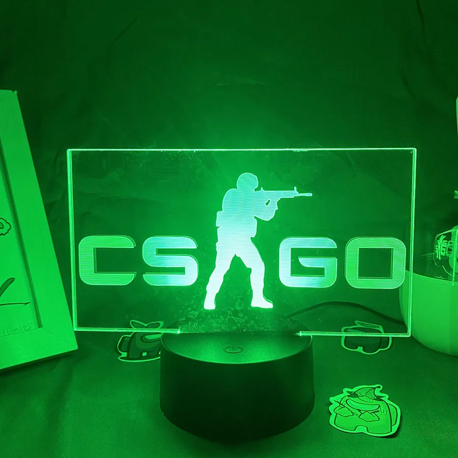 CS GO Game Counter Strike 3D Night Lights Picture Lava Lamp Led USB Battery RGB Neon Gift Bedroom Table Desk Decoration For Home