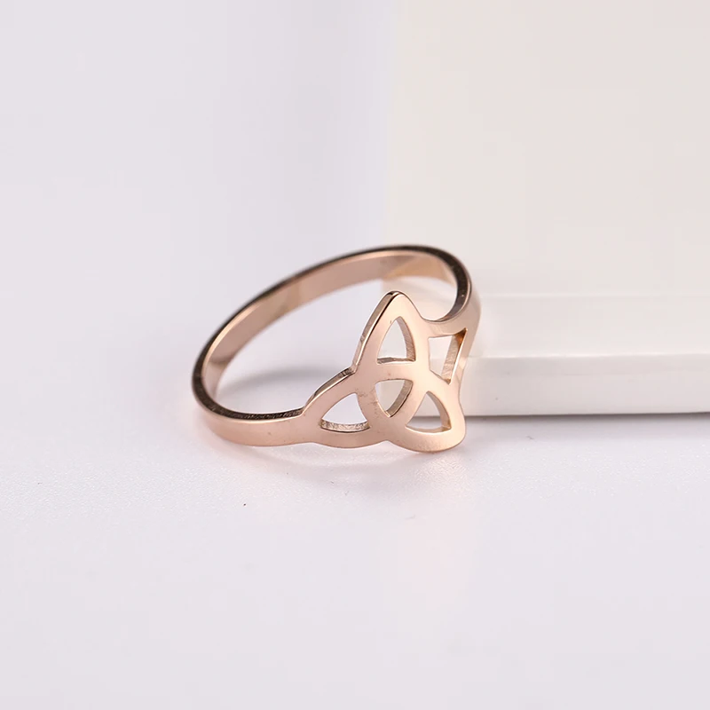Kkjoy Edelstahlring für Frauen, keltische hohle Fingerringe, Krone, Lotus, Hexerei, Amulett, Pentagramm, Schmuckgeschenk – Detail 4