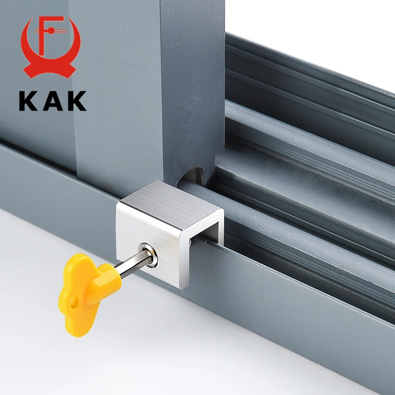KAK Adjustable Window Lock Stopper Safety Locks for Kids and Pets Anti-theft Door Lock Non Punch Sliding Window Hardware