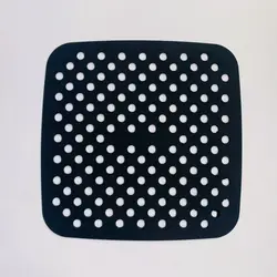 Silicone Heat-Resistant Oil Filtering Air Fryer Mats (Black square 21.5cm)