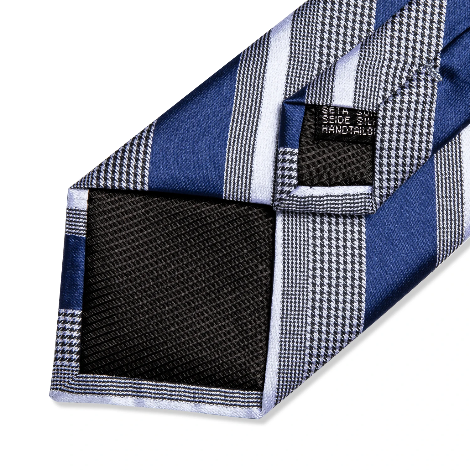 Luxury Blue Striped Mens Necktie Set - 8cm Width with Pocket Square  Cufflinks for Wedding  Business