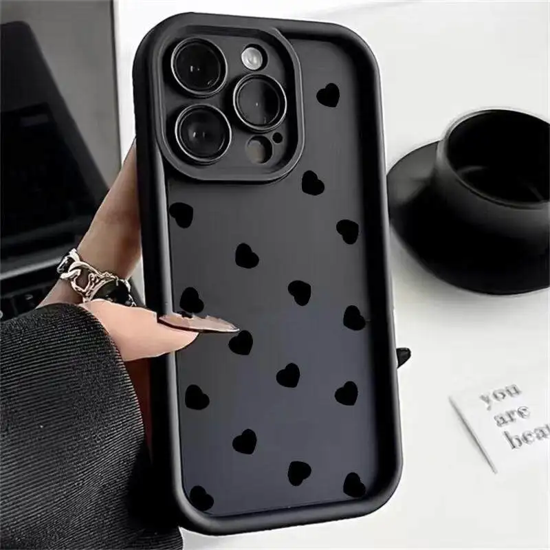 Fashion Love Heart Soft Plating Silicone Cellphone Case