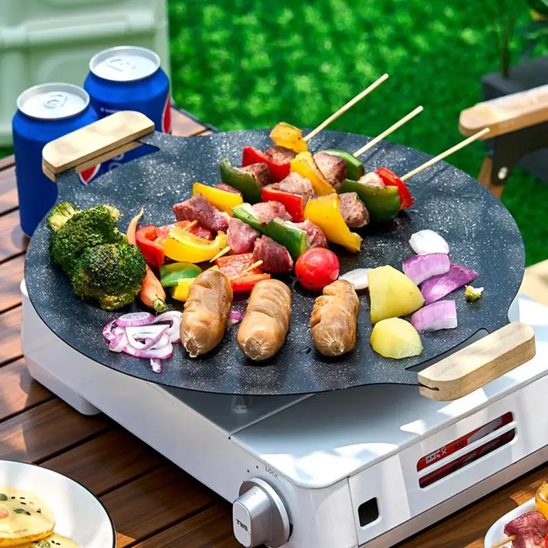 OutdoorCampingGrillPlateKoreanBarbecuePanPortableCookingFrying