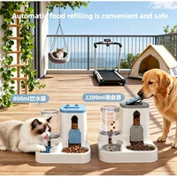 Dog & Cat Automatic Feeder & Waterer Set: Gravity Design, Leak-Proof, Spill-Proof, Anti-Slip, Easy to Clean, Built-In Food Bowl 1