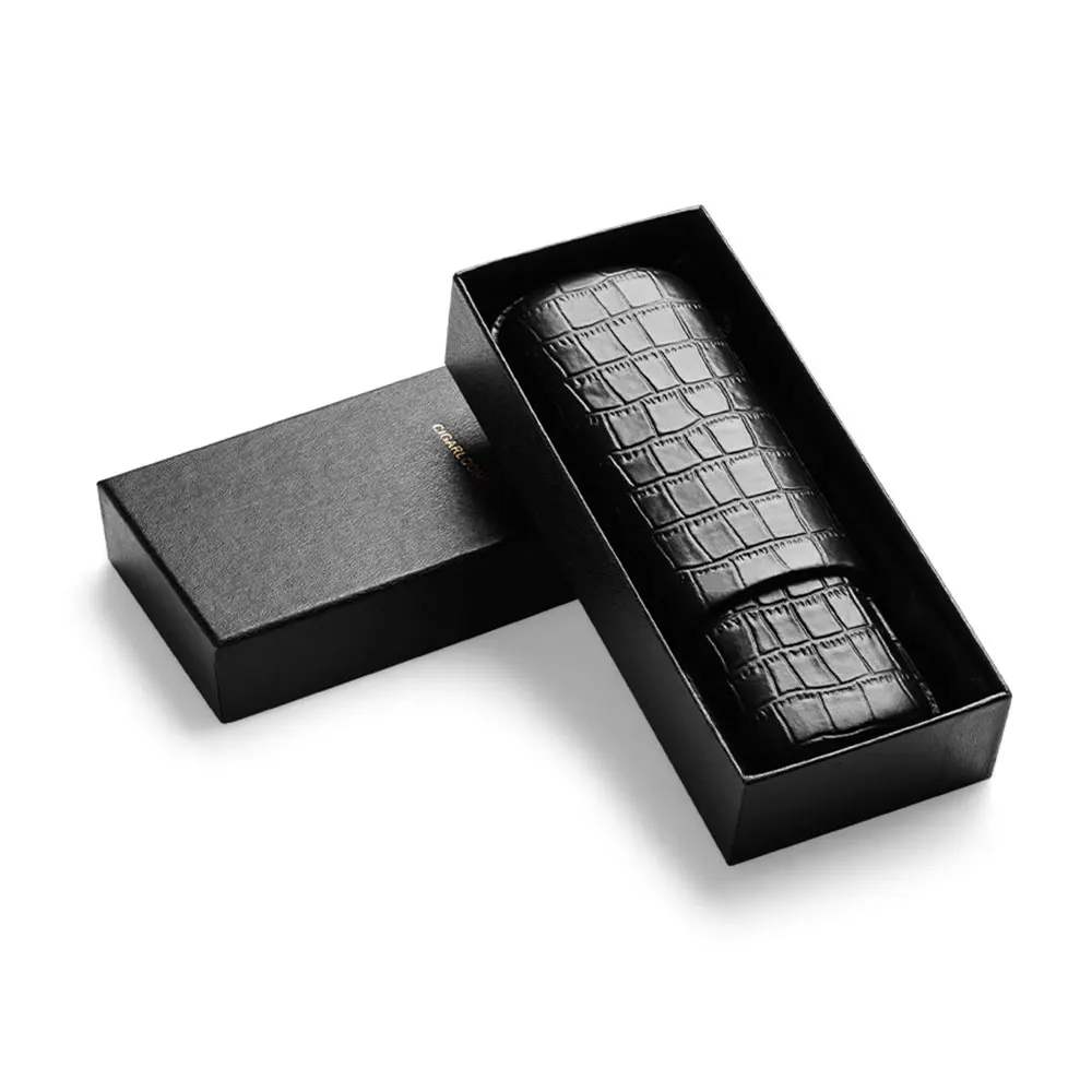 New travel Cigar case Gadgets Portable Leather Cigar Case 2-3 Tubes Cigars Holder Mini Humidor CF-0411 6