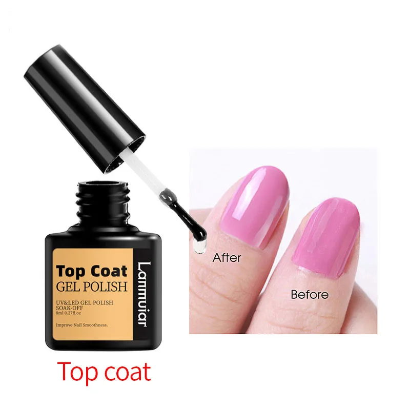 QI DUO No Wipe Top Base Coat Nail Gel Polish Design Enhancer Varnish Semi Permanent Soak Off UV LED Nail Art Tool