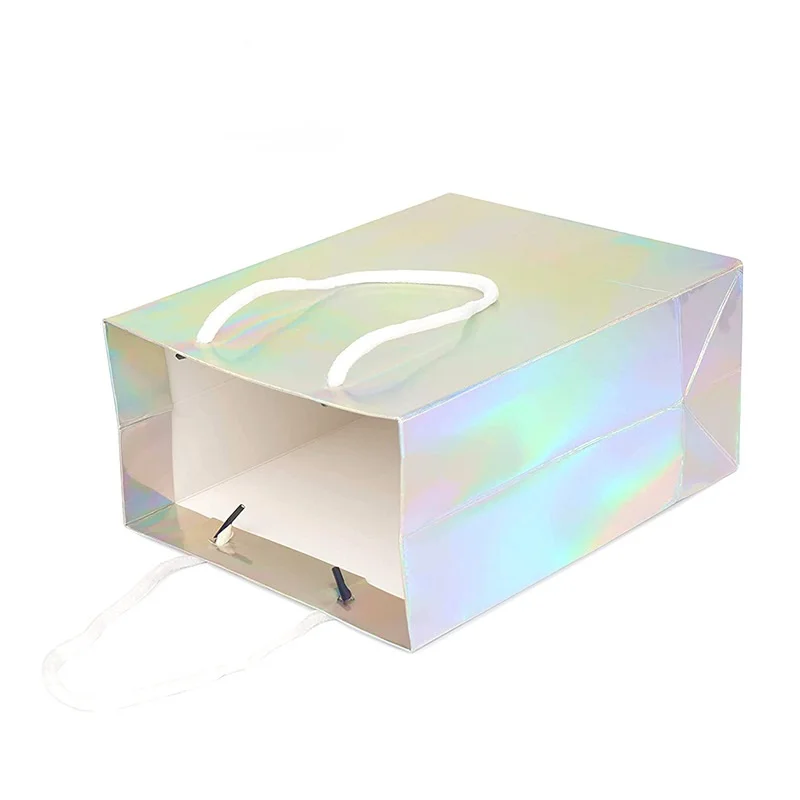 100 Teile/los Luxus Regenbogen Laser A4 Dokument Papier Tasche Kraft Papier Tasche Kleidung Verpackung Archiv Taschen – Detail 5